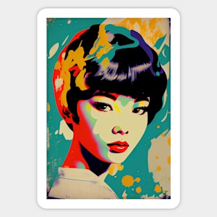 Vintage woman in pop-art style Sticker